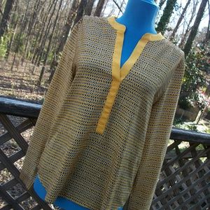Limited Yellow & Black Print Long Sleeve Blouse